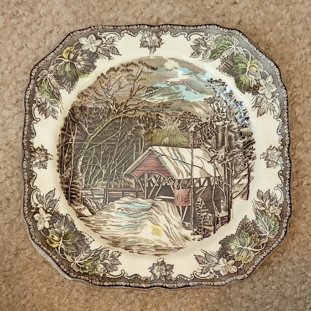 Johnson Brothers | The Friendly Village |Covered Bridge Square Plate